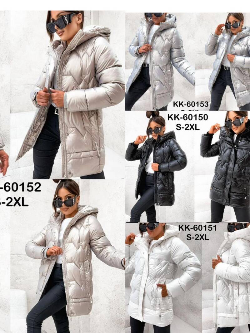 Kurtki damskie zimowe Roz S-2XL, 1 Kolor Paczka 5 szt